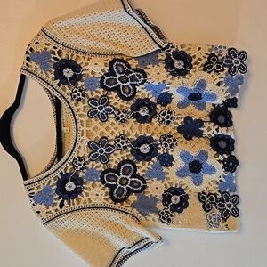 NWT Rebellion Crochet Knit Top XL